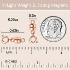 OHINGLT Strong Magnetic Necklace Clasps and Closures,Rose Gold and Silver Plated Jewelry Clasps Converters for Bracelet Necklaces Chain - color: 8Pcs | Silver & Rose Gold