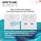 Blisslets Acupressure Relief Band - Wind & Waves Collection - Stylish Wellness Bracelets for Queasiness Relief | Travel, VR, Pregnancy, Cruise (Indigo/Gray, Extra Large - 7 5/8" to 8 1/2") - color: Indigo/Gray, size: Extra Large - 7 5/8" to 8 1/2"