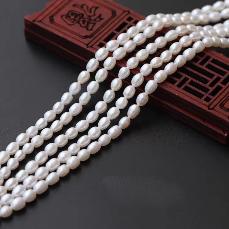 50 Pcs Natural Pearls for Jewelry Making AAA White Natural Freshwater Pearls Beads 9-10mm No-Holes Oval Pearl Beads Jewelry Production, Handicraft Production, for Manza - color: White 9-10mm without holes.