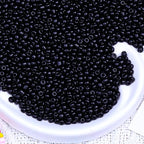 5000pcs Glass Seed Beads, 3mm 8/0 Small Individual Color Seed Beads Mini Pony Bulk for DIY Bracelet Necklaces Wrist Jewelry Making, Black - color: Black