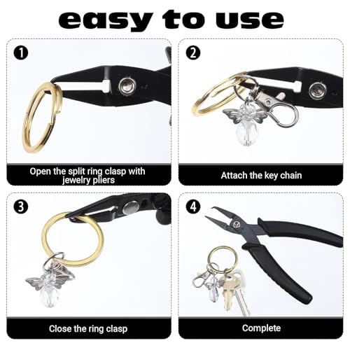 2 Pcs Jump Ring Pliers for Jewelry Making, Portable Jump Ring Opener Premium Metal Jumps Rings Open Plier for Making Jewelry Beading DIY Handmade Crafts Necklace Bracelet Repair Supplies, Black