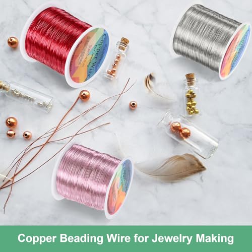 M METERXITY 0.2mm Jewelry Wire, 32 Gauge 328FT Craft Wire Copper Beading Wire for Jewelry Making/Planting/Weaving/DIY Crafting, Soft Metal Wires [100M, Silver White] - color: Silver White, size: 0.2mm 32 Gauge