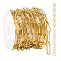 UMAOKANG 6.6 Feet Paperclip Chain for Jewelry Making Gold Plated Stainless Steel Bulk Chain on Spool - color: Paperclip Gold