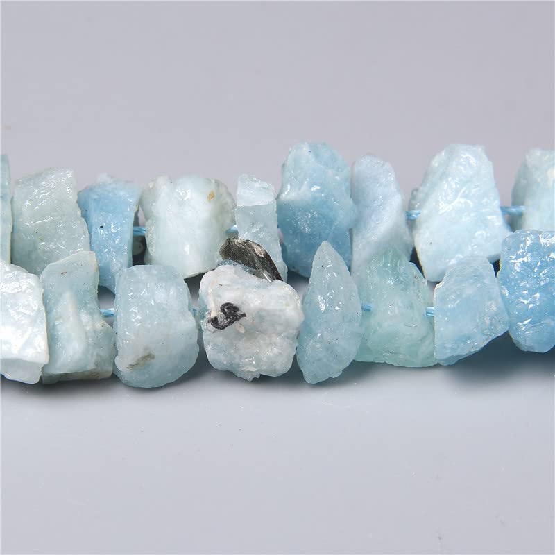 10-13mm Natural Irregular Freeform Raw Aquamarine Stone Nugget Beads Reiki Crystal Healing Minerals Quartz Bead DIY Jewelry Making - color: Aquamarine