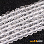 GEM-Inside Natural 3mm Clear White Quartz Gemstone Loose Beads Round Faceted AAA Grade Crystal Energy Stone Power for Jewelry Making 15" - color: Aaa Clear White Quartz, size: 3mm