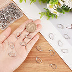Beebeecraft 1 Box 100Pcs Leverback Earring Hooks 304 Stainless Steel French Earring Hooks Earwire Clasp Findings 16.5x10mm for DIY Danlge Ear Wire Jewelry Making - color: Stainless Steel Color