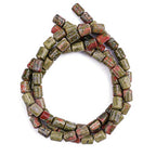 BEADIA Natural Unakite Cylinder Stone Loose Semi Gemstone Beads for Jewelry Making 10mmx14mm 38cm - color: Unakite, size: 10mm x 14mm