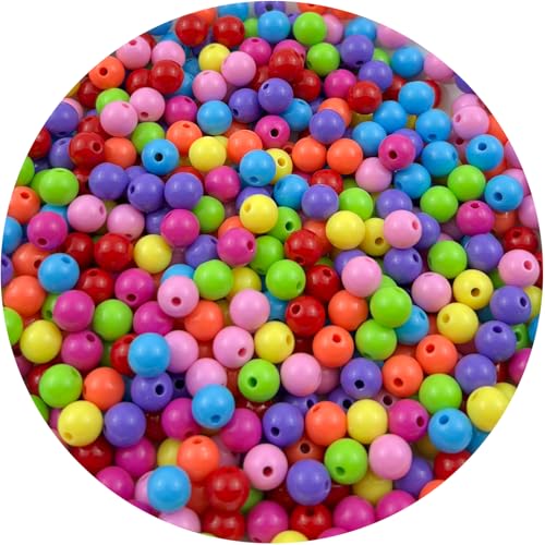 120Pieces 12MM Acrylic Round Beads Round Acrylic Balls Chunky Beads Smooth Spacer Plastic Pastel Beads Craft Beads for Necklace and Bracelet Making Crafting Supplies(174-dark Mixed Color) - color: 174-dark mixed color, size: 12MM