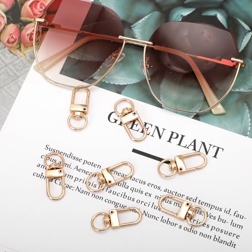 30PCS Gold Metal Lobster Claw Clasps, Swivel Lanyard Snap Hooks for Jewelry Making, Keychain, Bags, DIY Crafts and More - color: Gold
