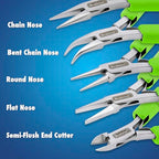 Beadalon Designer Series Slim Round Nose Pliers, Black Vinyl-Free Grips, Stainless Steel, Box Joint, Double Leaf Springs, 5.75 in - color: Lime Green, style: Round Nose, Black