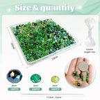 TOAOB 1000pcs Briolette Crystals Glass Beads 4mm 6mm 8mm Rondelle Faceted Spacer Beads Green Loose Beads for Bracelets Necklace Earrings Jewelry Making - color: Green