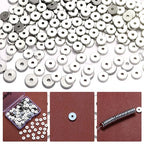 200pcs Silver Plated Brass Flat Disc Spacer Beads for DIY Bracelet, Necklace Jewelry Making (Silver-3mm) - color: Silver-3mm