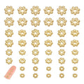 UNICRAFTALE 60 pcs 4 Sizes Flower Spacer Beads Stainless Steel Beads 3-6mm Real 18K Gold Plated Mini Snowflake Loose Beads Metal Beads Small Beads Finding for DIY Bracelet Necklace Jewelry Making - size: 3/4/5/6.1mm