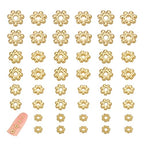 UNICRAFTALE 60 pcs 4 Sizes Flower Spacer Beads Stainless Steel Beads 3-6mm Real 18K Gold Plated Mini Snowflake Loose Beads Metal Beads Small Beads Finding for DIY Bracelet Necklace Jewelry Making - size: 3/4/5/6.1mm
