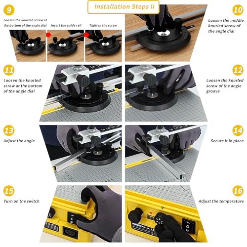 Hot Wire Foam Cutter, Foam Cutting Worktable with Elevated Extension Rail, Hot Wire Cutting Tool for EVA, Sponge, KT board, Insulation panels, Polystyrene Foam Various Thermoplastic Materials - color: Yellow & Black
