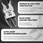 6 Inch Wire Cutters, Precision Flush Cutters with CR-V Steel, Ultra Sharp Side Cutting Pliers with Spring-Loaded Non-Slip Handles, Ideal for Jewelry Making, Crafting and Electrical Work