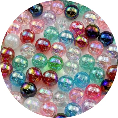 100pcs 12mm Acrylic Round Beads AB Colors Acrylic Beads Round Spacer Beads with Hole for DIY Bracelet Necklace Jewelry Making Supplies Handmade Craft(Mixed Colors) - color: Mixed Colors, size: 12mm