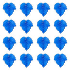 Crafans 100Pcs Frosted Acrylic Leaf Charms 24x22.5x3mm Transparent Plant Pendants Clear Autumn Maple Leaves Beads Charms for Jewelry Making (Blue) - color: Blue