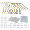 S925 Sterling Silver Earring Hooks - 8Pcs/4 Pairs Hypoallergenic 18K Gold Plated Ear Wires Fish Hooks for Jewelry Making, Jewelry Findings Parts with Rubber Earring Backs Stopper for DIY Jewelry - color: Regular Silver and Gold