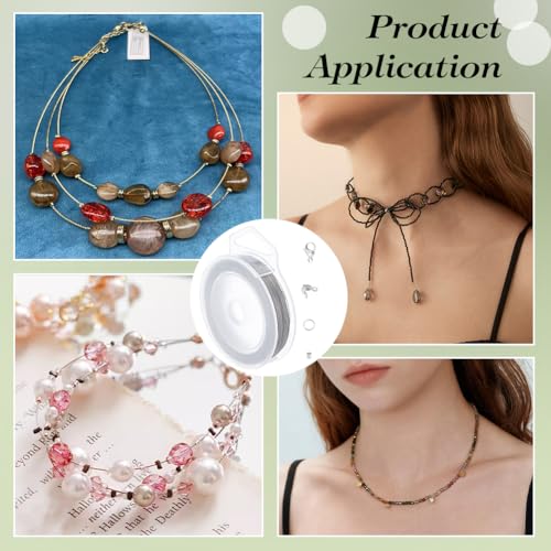 BENECREAT 33Feet Stainless Steel Beading Wire, 7 Strand 1mm, with 200Pcs Jump Rings, 20Pcs Lobster Claw Clasps, 100 Pcs Bead Tips and 200Pcs Crimp Beads, Jewelry Making Supply