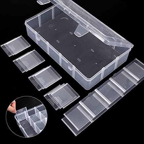 SGHUO 3 Pack 15 Grids Large Plastic Storage Organizer Box,15 Compartments with Dividers for Tackle Box, Beads, Washi Tape, Ribbon, Crafts, Art Supply 10.9X6.5X2.2inch - size: 3pcs