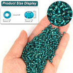 2100 Pcs Size 6/0 Glass Seed Beads, 4 mm Teal Small Mini Spacer Loose Pony Beads for Jewelry Making and DIY Crafts - color: Teal, size: Large