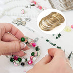 300Pcs Jewelry Beading Wire for Jewelry Making,KC Gold Jewelry Craft Wire Memory Wire Cuff for Jewelry Making DIY Bracelet Necklace Craft Supplies(0.6 mm Thickness,6 cm in Diameter) - color: KC Gold