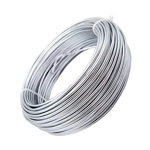 INSPIRELLE 12 Gauge 98 Feet Silver Aluminum Craft Wire Bendable Metal Wire for Jewelry Craft Making - color: Silver, size: 12 Guage (2.0mm)