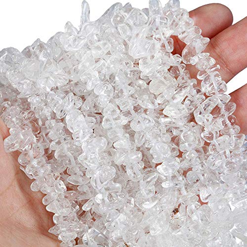 Genuine Rock Crystal Quartz Chip Beads 5-8mm Irregular Shaped Tumbled Chips Stone Crystal Loose Bead for Jewelry Making 1 Strand 32" - color: Rock Crystal Quartz
