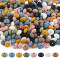 Sunrony 200Pcs Silicone Lentil Beads for Keychain Making,Bulk Mixed Color 12mm Silicone Abacus Spacer Beads for Necklace Bracelet Making Pens (Deep Lentil) - color: B-Deep Lentil