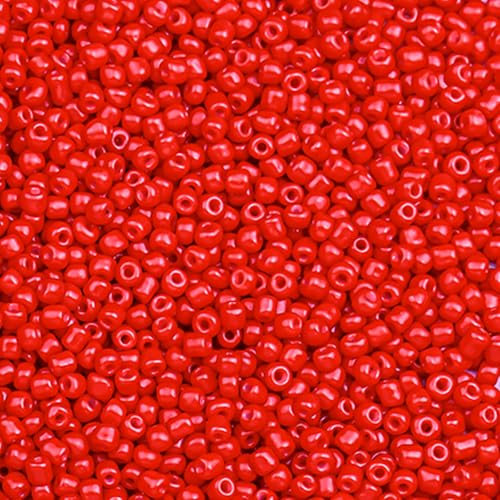 5000pcs Glass Seed Beads, 3mm 8/0 Small Individual Color Seed Beads Mini Pony Bulk for DIY Bracelet Necklaces Wrist Jewelry Making, Bright Red - color: Bright Red