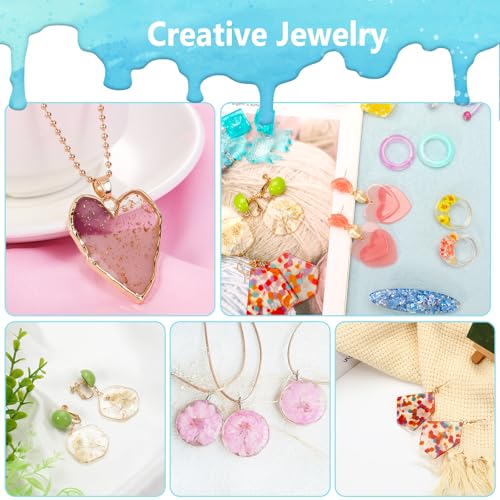 KISREL UV Resin Jewelry Making Kit, 400g Crystal Clear Resins with Light and Molds, DIY Jewelry Making Resin Kits, Resina Starter Kit for Keychain, Hair Clip and Earring - size: 400g
