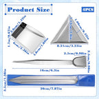 4PCS Bead Scoop, Craft Jewelry Bead Diamond Scoop Set, Stainless Steel Tweezer with Scoops and Beads Sorting Trays for Gemstones, Pearls, Rhinestones Pick up and Organizing Tools