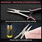 Long Reach Long Nose Pliers with Wire Cutter 6 Inches Small Chain Nose Pliers with Teeth for Jewelry Making Non-slip Handles Long Reach Pliers Working In Tight Spaces, Pink Tool for Women - style: Long Nose Plier