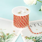 YOUBEIYEE Red Oil Drip Chain for Jewelry Making Gold Plated Brass Chain Roll with Jump Rings and Lobster Clasps Jewelry Supplies - color: Red