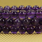 Angelstones Handmade Natural Healing Gemstone 6mm Round Beads Stretch Crystal Bracelet 7 Inch Unisex - color: Amethyst