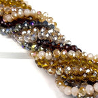 390pcs Glass Beads for Bracelets Making, 8mm Brown Series Faceted Crystal Loose Bulk Beads for Earring Necklace Jewelry Crafts DIY Suncatchers - color: Brown