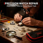 XOOL 151 PCS Professional Watch Repair Tool Kit, Includes Watch Battery Change Kit, Watch Case Opener, Link Remover, Spring Bar Tools, Screwdrivers, and Portable Carrying Case with Instruction Manual - color: 151pcs RED
