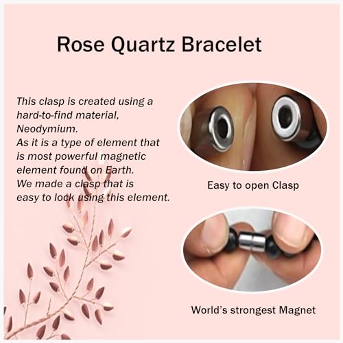 Rose Quartz Bracelet - 8mm Healing Crystal for Love, Unisex - color: 02: Rose Quartz, style: F: 8.3-8.7 inches