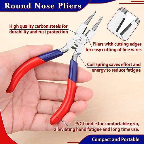 Round Nose Pliers With Cutter - Jewelry Making Tools, Micro Miniature Pliers For Wire Wrapping, Beading And Crafts - style: Round Nose Pliers With Cutter
