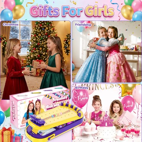 2-in-1 Friendship Bracelet Making Kits: DIY Art and Crafts Jewelry String Braiding Set Toys with Storage Box for Kids - Christmas Birthday Gifts for Girls Age 6 7 8 9 10 11 12 Year Old - Yellow - style: Yellow