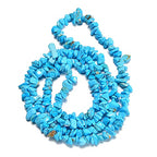 7-8mm Natural Blue Turquoise Gemstone Chips Loose Beads Semi Precious for Jewelry Making DIY Handmade Craft Supplies 1 Strand per Bag Approxi 34" - color: Blue Turquoise