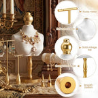 AceOrbit 6 Pcs Jewelry Display Set, Velvet Jewelry Mannequin Display, T-bar Bracelet Holder, Earring and Ring Finger Stand