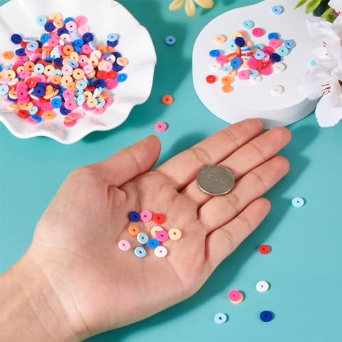 Beadthoven 2820pcs/Box Clay Beads Kit 6mm Vinyl Flat Heshi Bracelet Making Beads Gradient Color Handmade Polymer Clay Preppy Beads for Friendship Bracelet Necklace Jewelry Making DIY Craft Supplies - color: Gradient Color