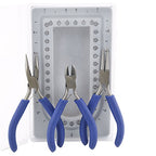Beadalon 202K-050 Travel Tool Kit, Chain Nose Pliers, Round Nose Pliers, Cutter & Mini Bead Board, with Plastic Case Tools
