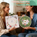 Bonroy 4 Sets Embroidery Set for Beginners, Art Craft, Easy Sewing Embroidery Kit Includes Embroidered Clothes with Patterns, Embroidery Hoops, Instruction Manual, Color Stitch Set (3) - color: Sunflower