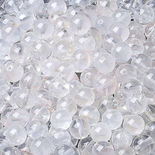 LAIDANLA Clear Quartz 6mm Natural Stone Beads Round Loose Gemstone Stone Beads for DIY Bracelet Necklace Earrings Jewelry Making Polishing Genuine Real Beading Crystal 96PCS 2 Strand 32" - color: V-Clear Quartz, size: 6mm