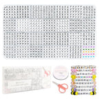 FZIIVQU 1400 Pcs Letter Beads Kit, 28 Styles White Acrylic Alphabet Beads Letter Beads for Jewelry Making wiht Number Beads Heart Beads Friendship Bracelet Kit - color: Black Letter & White Base, size: 6*6mm