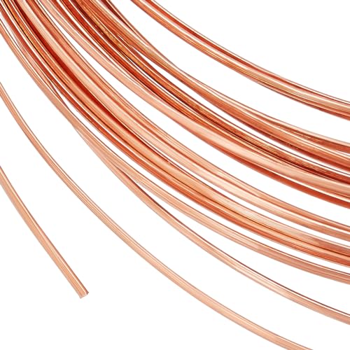 BENECREAT 19.6 Feet 22 Gauge Half Round Copper Wire, 1.6mm Wide Bare Copper Beading Wire Jewelery Making Wire for Earring Necklace Jewelry Making, Crafts Making Supplies - color: Copper, size: 23 Gauge