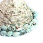 Natural 6x8mm Freeform Mixed Larimar Gemstone Beads Strand 15" Natural Stone for Necklace Bracelet DIY Design